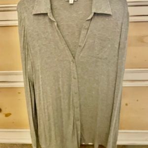 lovely soft and sexy blouse.  accentuates the figure.  plunging neckline